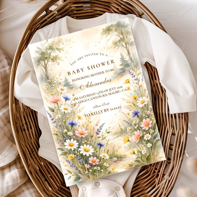 Invitation Elegant Garden Meadow Baby Shower (Créateur téléchargé)