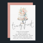 Invitation Élégant gâteau Dusty Peach Script 21e anniversaire<br><div class="desc">Elégant gâteau Dusty Peach Script 21e anniversaire. Imprimable ou imprimé. Twenty First est dans un ensemble manuscrit script de style avec les détails sous et belle aquarelle gâteau et fleurs. Personnalisez facilement le reste du texte avec vos détails. Également disponible en téléchargement numérique.</div>