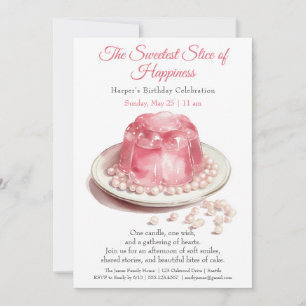 Invitation Elégant gâteau rose Aquarelle Anniversaire Invitat