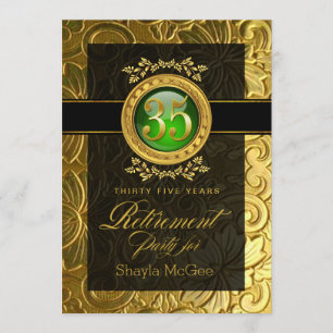 Invitation Élégant Glamor Parti de retraite bossée