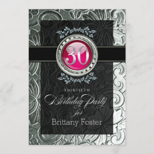 Invitation Élégant glamour à 30e anniversaire