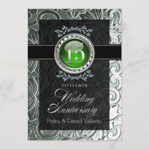 Invitation Élégant glamour inscrit 15e anniversaire