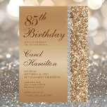 Invitation Elégant Gold 85ème photo Anniversaire<br><div class="desc">Cette élégante parties scintillant d'or et de diamants face 85e anniversaire Photo invitation est parfait pour votre fête d'anniversaire ou celle de votre être cher quatre-vingt-cinquième. Chic, tendance et design tout en restant classe. Les polices modernes et traditionnelles sont nettes et propres et rendent cette invitation unique et unique. Ces...</div>