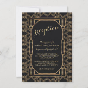 Invitation Elégant Gold Black Great Gatsby 1920 Réception