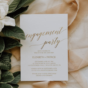 Invitation Elégant Gold Calligraphy Engagement Party