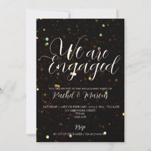 Invitation Elégant Gold Calligraphy Engagement Party