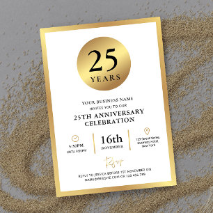 Invitation Elegant Gold Company Événement Anniversaire d'affa