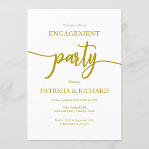 Invitation Elegant Gold Engagement Party