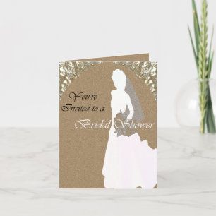 Invitation Elegant Gold Fête des mariées Note Card