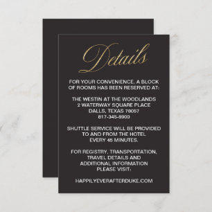 Invitation Elegant Gold New Years Eve Mariage Detail Card