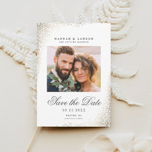 Invitation Elegant Gold Shimmer Mariage photo Enregistrer la