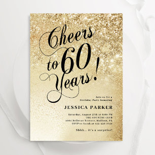 Invitation Elegant Gold Surprise 60e anniversaire