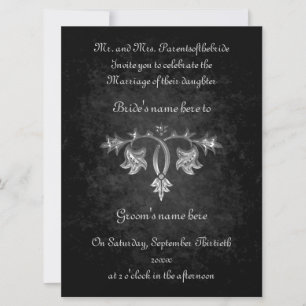 Invitation Élégant gothique foncé romance mariage 6,5 po x 8,