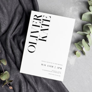 Invitation Élégant Gras Mariage de typographie moderne