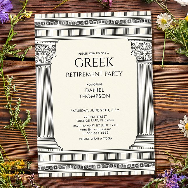 Invitation Elegant Greek Retirement Party (Créateur téléchargé)