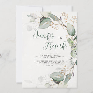Invitation Elegant Greenery Rustic Eucalyptus Floral Wedding
