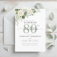 Elégant gris vert Floral Surprise Anniversaire