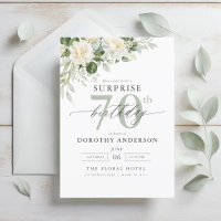 Elégant gris vert Floral Surprise Anniversaire