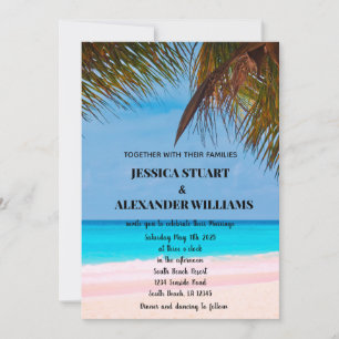 Invitation Elégant Hawaii Beach Summer Tropical Mariage Invit