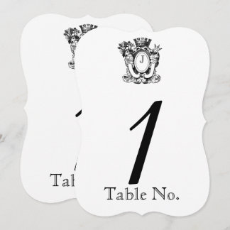 Invitation Élégant Heraldry Monogramme Mariage Numéro de tabl