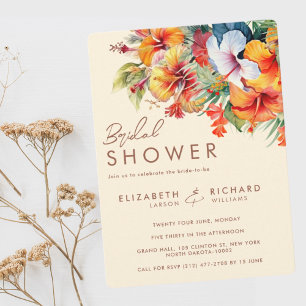 Invitation Élégant Hibiscus Fleur Tropical Floral Mariage