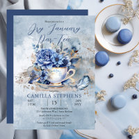 Elégant Hiver Floral Teacup Sec Janvier Par-Tea