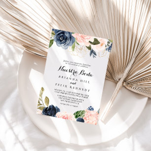 Invitation Élégant hiver simple Floral Nuestra Boda Mariage
