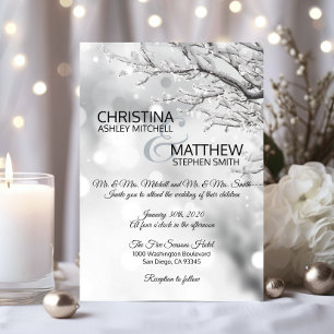 Invitation Élégant hiver Wonderland Snow Flakes MARIAGE