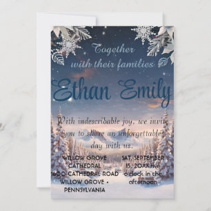 Invitation Élégant hiver Wonderland Snow Flakes MARIAGE