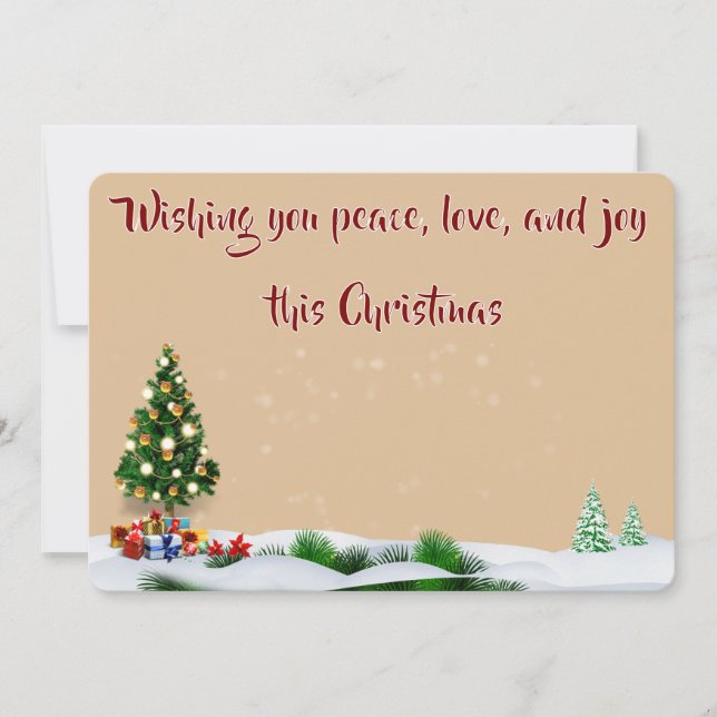 Invitation Elegant Holiday Greeting Cards with Message (Devant)