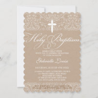 ÉLÉGANT HOLY BAPTISM élégant damask script kraft