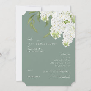 Invitation Élégant Hydrangea Blanc Salle de Bain de Mariée So