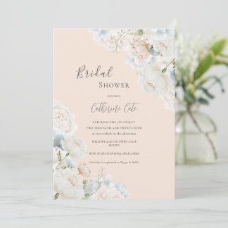 Invitation Elegant Hydrangea Peonies Bridal Shower