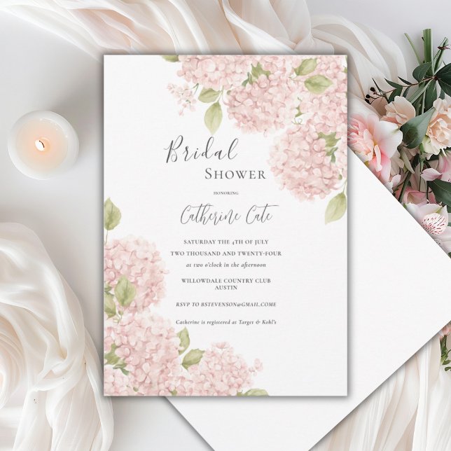 Invitation Élégant Hydrangea Rose Mariage  (Créateur téléchargé)