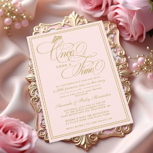 Invitation Élégant Il Était Une Fois Un Baby shower Princesse