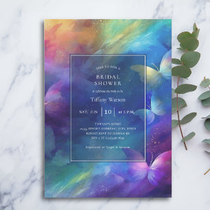 Invitation Élégant, Il Me Donne Fête des mariées Aux Papillon