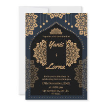 ÉLÉGANT INVITAT MARIAGE CLASSIQUE MANDALA OR noir