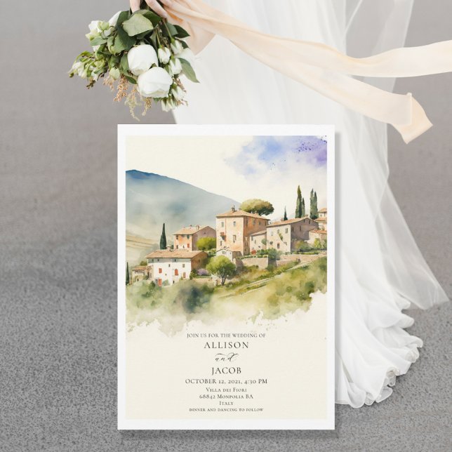 Invitation Elégant Italie Paysage Destination Mariage (Créateur téléchargé)