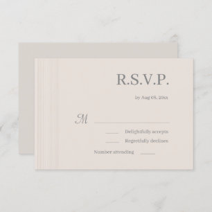 Invitation Elégant ivoire blanc boisGrains rayures mariage RS