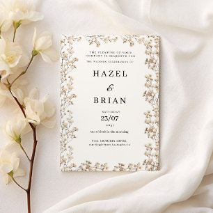 Invitation Élégant ivoire blanc gypsophila Mariage floral