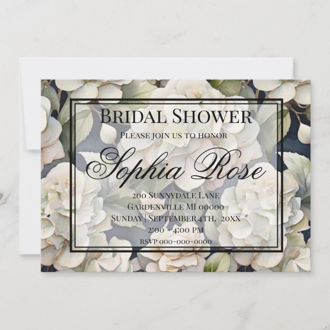 Invitation Elégant ivoire rose marine couleur aquarelle fleur (Devant)