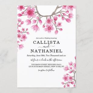 Invitation Élégant japonais cerisier fleurs Mariage floral