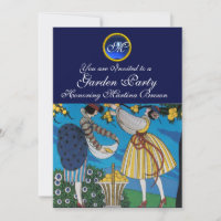 ÉLÉGANT JARDIN D'ÉTÉ PARTI SAPPHIRE GEM MONOGRAMME