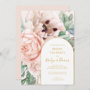Invitation Elégant jardin fleuri   Pastel Bridal Tea Party