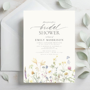 Invitation Elégant Jardin Fleurs Fête des mariées aquarelle