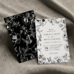 Invitation Elégant Jardin Floral Noir Et Blanc Mariage<br><div class="desc">Calligraphie élégante faire-part de mariage florale noir et blanc.</div>