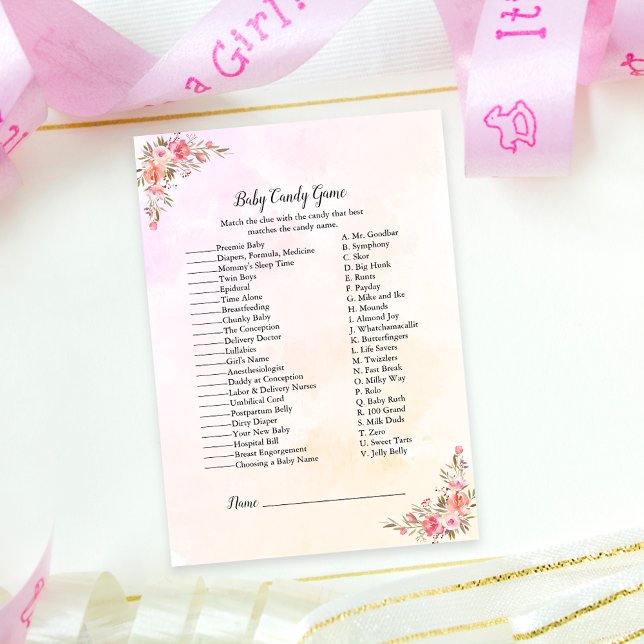 Invitation Élégant jeu de candy Boho pour Baby Shower d'éléph (Créateur téléchargé)