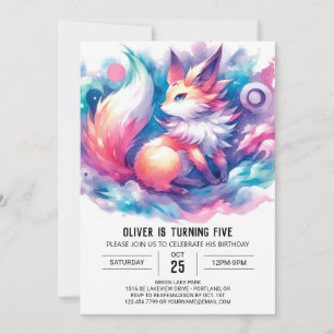 Invitation Elégant Jour d'anniversaire de Fox Personnalisé