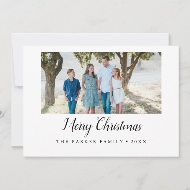 Invitation Élégant Joyeux Noël Année En Revue Vacances (Devant)