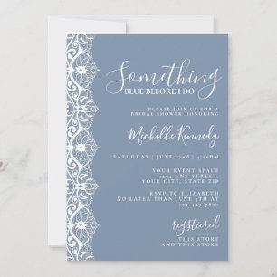 Invitation Élégant Lace Something Blue Enterrement de Vie de 